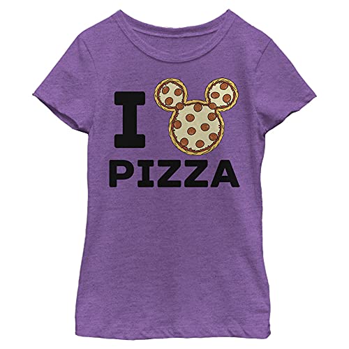 T-shirt Mickey Pizza col rond violet vêtement fille large