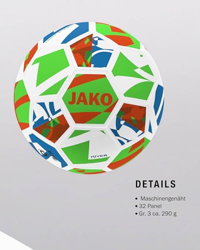 JAKO Lightball River, weiß/neongrün/Neonorange, 5 (350g) – Ansicht 4