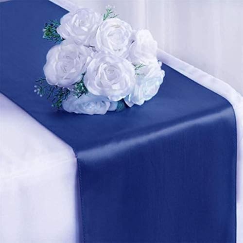 Tiger Chef 12-Pack Royal Blue 12 x 108 inches Long Satin Table Runner for Wedding, Table Runners fit Rectangle and Round Table Decorations for Birthday Parties, Banquets, Graduations, Engagements