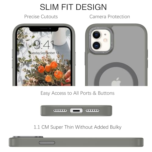 Coque iPhone 11 compatible MagSafe BENTOBEN gris mat - 2