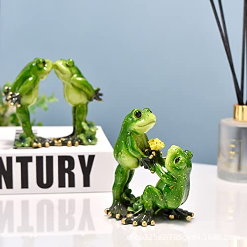 Figura de rana decorativa de resina para hogar y oficina miniatura 3