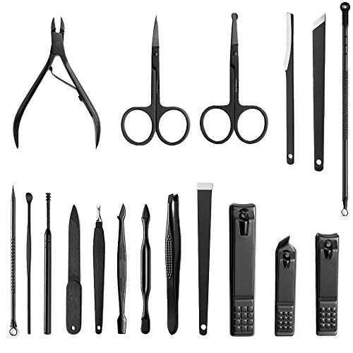 DoGeek Maniküre Set Nagelknipser set 18-Teilig Edelstahl Nagelset mit Leder Etui Nail Kit für Nagelpflege Pediküre Und… – Bild 3