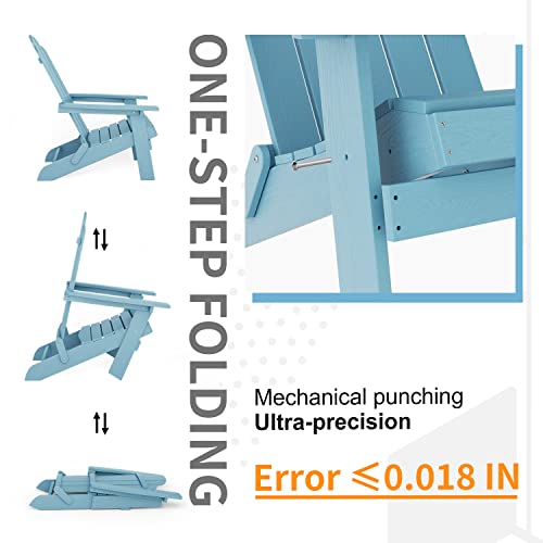 Mximu 2024030503 Folding Adirondack Chair Weather Resistant Plastic Fire Pit Chairs Adorondic Plastic Outdoor Chairs thumb #5
