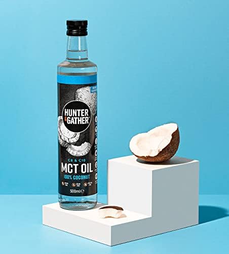 Hunter & Gather Premium C8 & C10 MCT Oil (500ml) | Supports Keto & (IF) Fasting | Used in Bulletproof & Fatty Coffee | Seed & Vegetable Oil Glycerol Free
