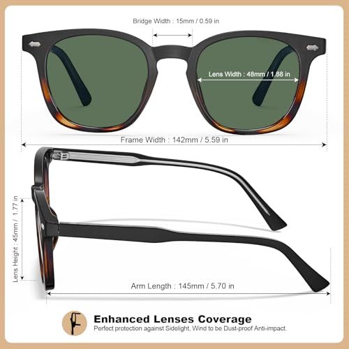 STGATN Sunglasses for Men Acetate UV400 Protection Anti-Glare Square Sun Glasses Driving Fishing Golf Hiking3