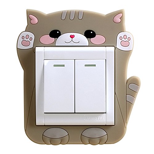 Vi.yo Interruptor Cubierta Protectora Interruptor de luz Etiqueta de la Pared Etiqueta Creativa Sala de Estar Dormitorio lámpara lámpara Cubierta Decorativa, Silicona, 8.5 cm * 8.5 cm