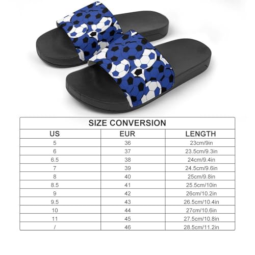 Dark Blue Soccer Ball Slippers for Women Rubber Slides Womens Sandal Slippers2