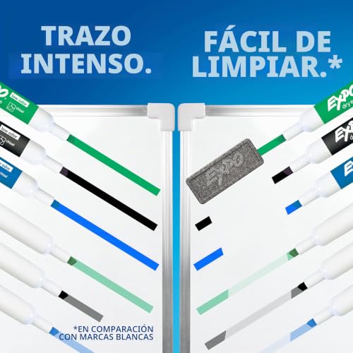 Rotuladores de borrado en seco Expo punta cincel en 8 colores vivos para pizarras 6