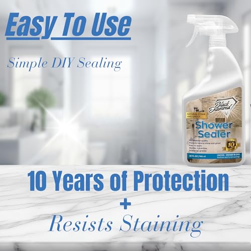 Natural Stone and Grout Penetrating Shower Sealer. Marble, Granite Travertine, Limestone. Protects Making Them Easy to Clean. Works Also on Grout in Tile, Ceramic, and Porcelain. 1-Quart - Image 4