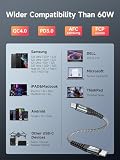 ZKAPOR Kabel USB C na USB C krótki 50 cm, kabel USB C 100 W PD