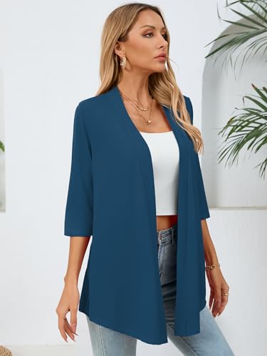 Image of Women's Lightweight Open Front Cardigans Casual Soft Drape Spring Summer Fall Cardigan S-3XL