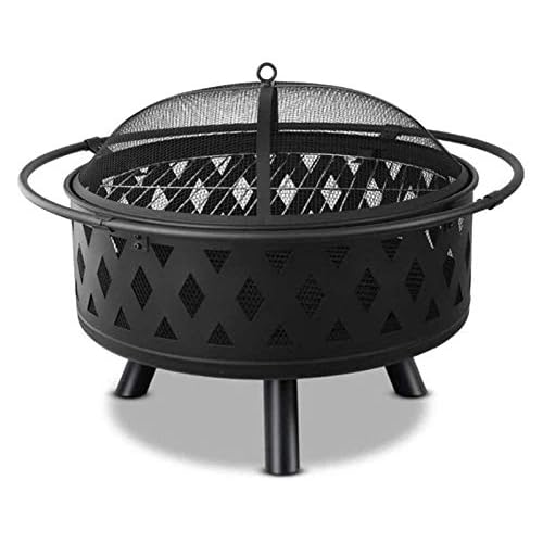 Fire Pits Outdoor Bol à feu de Bois avec poignées, Panier à feu Amovible en métal avec feu