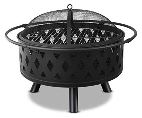 Fire Pits Outdoor Bol à feu de Bois avec poignées, Panier à feu Amovible en métal avec feu