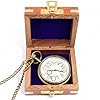 Custom Pocket Watch for Men – Engraved Brass Vintage Timepiece with Chain, Gift Box & Leather Case – Personalised Gift for Husband, Dad – Roman Dial (PK001) #2