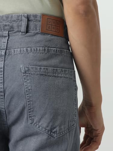 Image of Urbano Fashion Men's Loose Mid Rise Baggy Fit Cargo Jeans with 6 Pockets Non-Stretchable