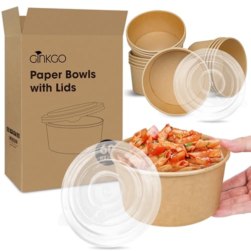 Ginkgo 60-count disposable meal prep bowls with lids