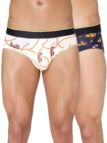 Image of Bummer Men's Printed Micro Modal Briefs Underwear | Ultra Soft & Breathable | Combo Pack of 2