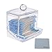 Richboom Clear Acrylic Q-tips Cotton Swabs Holder Cotton Bud Storage Box - Cosmetic Organizer For Cotton Pads, Cotton Swabs, Q-Tips, Make Up Pads, Cosmetics - For Bathroom & Vanity