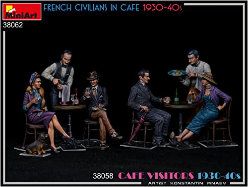 Miniart 1:35 - French Civilians in Cafe 1930-40's, Molded Color, Small - Image 2