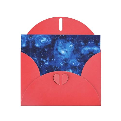 Hermosas tarjetas de felicitación con estampado de galaxia espacial del universo azul, sobres incluidos, tarjetas de felicitación en blanco para bodas, eventos, cumpleaños