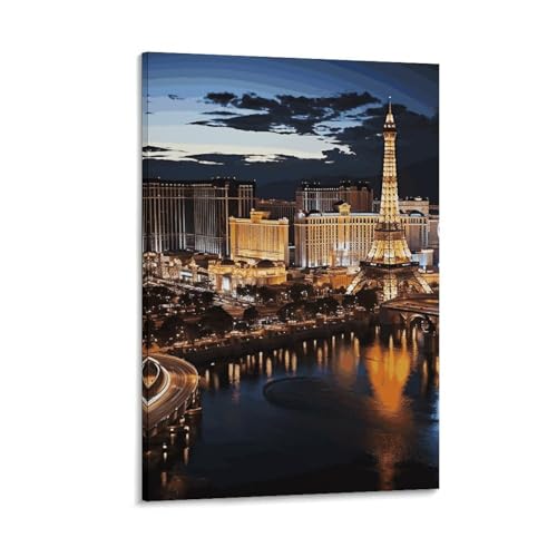 Vue nocturne Las Vegas peinture sur toile pour relooker un salon