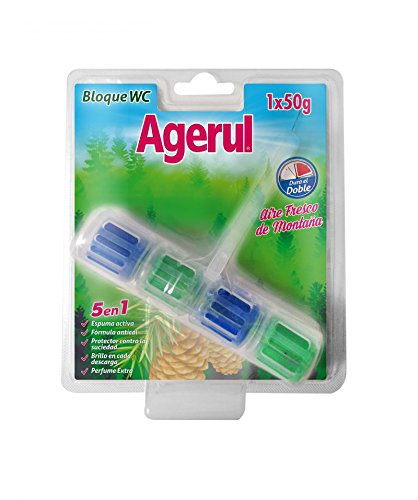 AGERUL BLOQUE WC Aire Fresco de Montaña 5 en 50G, Verde y Azul