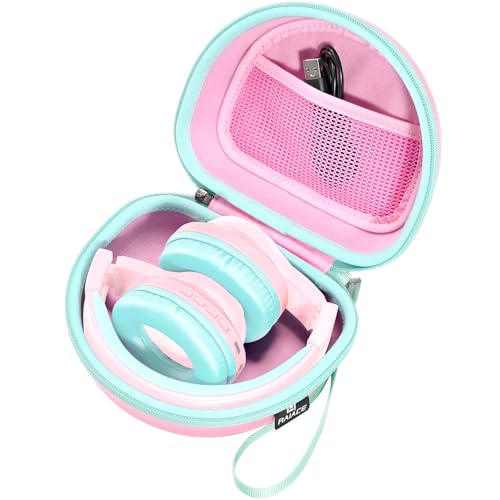 RAIACE Hard Travel Storage Case Compatible with iClever BTH12 / BTH26 / IMYB/JoySpark-T5 / Candy Bila BH03 Headphones Protective Carrying Bag. (case only) - Pink