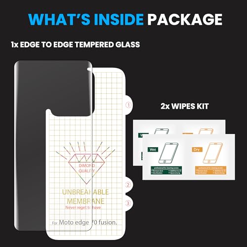 Image of ArmourPro Front and Back Screen Protector for Motorola Edge 70 Fusion, Edge to Edge UV Tempered Glass with Clear Back Membrane Guard, Anti-Bubble & Anti-Fingerprint Protection