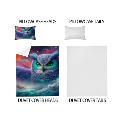 Housse de couette single microfibre de qualité supérieure motif oiseau volant - 5