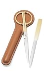 Executive desk set Arezzo Gold plated scissor and letter opener in fine leather case