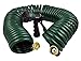 GHN-06 Heavy-duty EVA Recoil Garden Hose with 7-Pattern Spray Nozzle, Green, 50 Foot