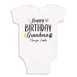 The Shirt Den Happy Birthday Grandma Baby Bodysuit Infant One Piece 6 mo White