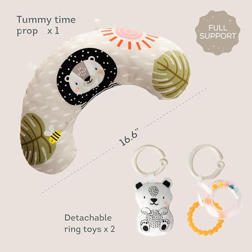 Image of Taf Toys Ergonomic Tummy Time Support Toy with Teether and Rattle - Soft and Supportive Baby Toy for Enhanced Motor Skills Development