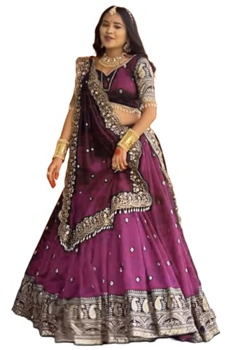 Lehenga 13646 Chinon en soie pour briller lors des mariages et soirées traditionnelles