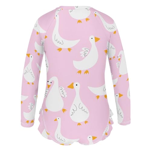 susiyo Spring Goose Girls Long Sleeve One Piece Swimsuits Rash Guard Bathing Suit UPF 50+ Zipper Girl Swimwear3