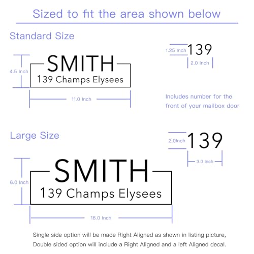 Image of Custom Reflective Mailbox Numbers and Street Address Decal - CMN12