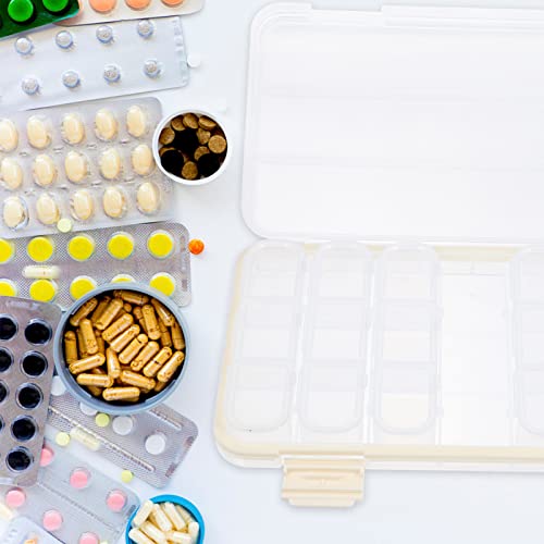 DOITOOL Caixa de Comprimido Portátil Organizador Semanal Comprimido Com 21 Compartimentos Caixa de A