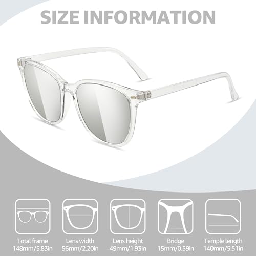 Image of Myiaur Polarized Sunglasses for Women, Square Mirrored Trendy Shades with UV Protection Reduce Glare Sun Glasses