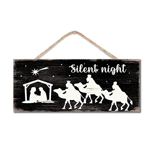Décorations religieuses de Noël avec cette plaque en bois pour restaurant - 2