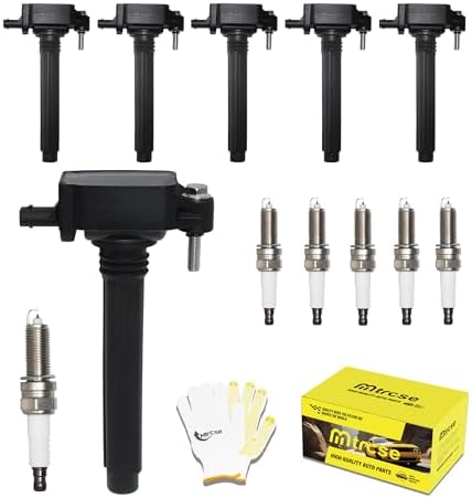 Set of 6 UF648 Ignition Coil 97390 Double Iridium Spark Plug for Chry.sler Dodge Avenger Challenger Charger Durango Grand Caravan Journey Jeep Grand Cherokee Wrangler Ram 1500 2500 3500 3.2L 3.6L V6