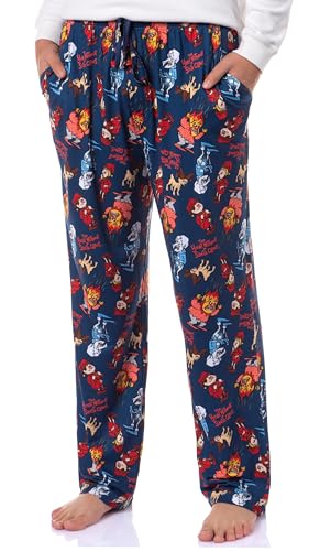 INTIMO The Year Without a Santa Claus Men's Snow Heat Miser Tossed Print Sleep Pajama Pants For Adults