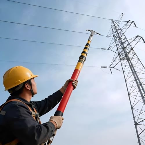 Poste de rescate telescópico portátil con gancho aislado para alta tensión 6