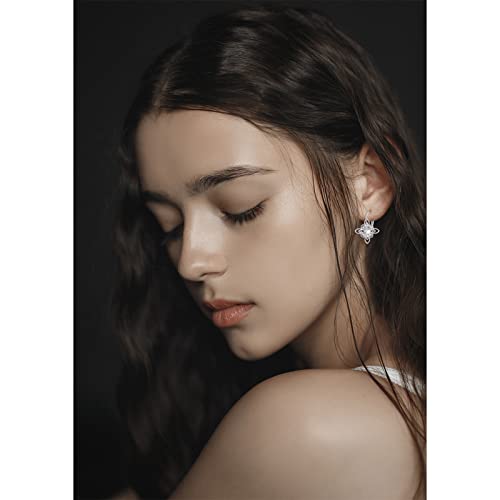 S925 Sterling Silver Celtic Knot Earrings for Women Irish Good Luck Drop Dangle Hook Earrings3