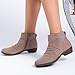 Ruiee Ankle Boots for Women Slouchy Fashion Closed Toe Flat Booties Classic Comfort Fall Winter Dressy Short Boots for Women.240981 Beige MF080