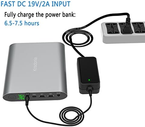 Krisdonia Laptop Power Bank 50000mAh Quick Charge Portable Charger with 4 Ports(Type-C Port + DC Port + Dual USB) for Laptop, Tablet, Smartphone, Macbook, Camera