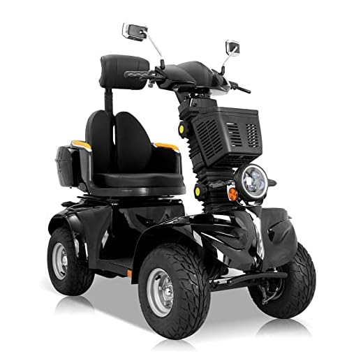 4 Wheels Electric Mobility Scooter for Adults and Seniors, Adult Electric Powered Scooter Device, Heavy Duty Mobile for Travel, All Terrain Scooter with Electromagnetic Brakes