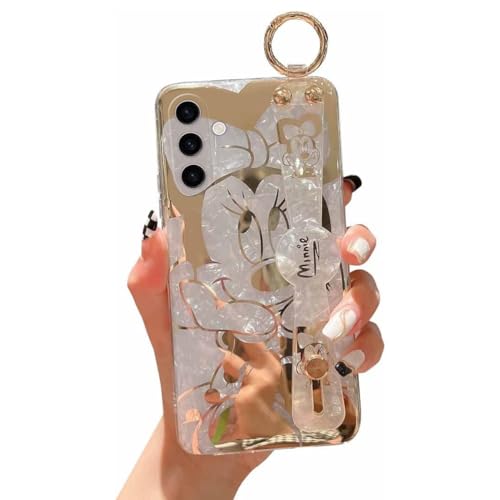 Meishangmei for Samsung Galaxy A14 5G Case 6.6" Sparkle Bling with Strap Stand Cute Pattern IMD Plating Design Silicone Shockproof Protective Glitter Cases Cover for Girls Women - Minnie by Meishangmei - Used condition - US$7.59