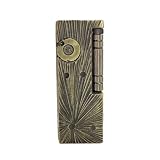 THORENS Side-Sliding Brass Petrol Lighter, Meteorite Crater Texture