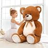 MorisMos Giant Teddy Bear Stuffed Animal 4 Feet,51'' Large Stuffed Bear for Girlfriend Boyfriend Wife Mom Fiancee Valentine's Gift,Big Bear Plush for Kid Birthday Christmas Baby Shower Decor,Brown
