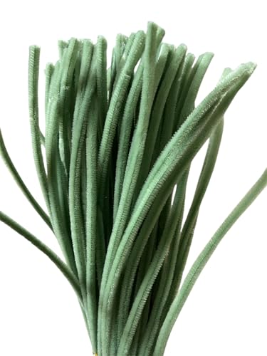 Image of 100Pc Pipe Cleaners Craft Set | Chenille Stem Fuzzy Sticks DIY Craft Supplies for Art Projects Activities, Decorations, Flower Making, Modeling & Sculpting (Pista Green)